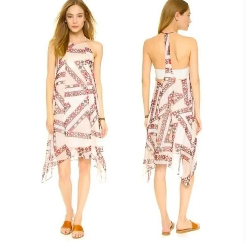 Club Monaco Silk Halter Dress